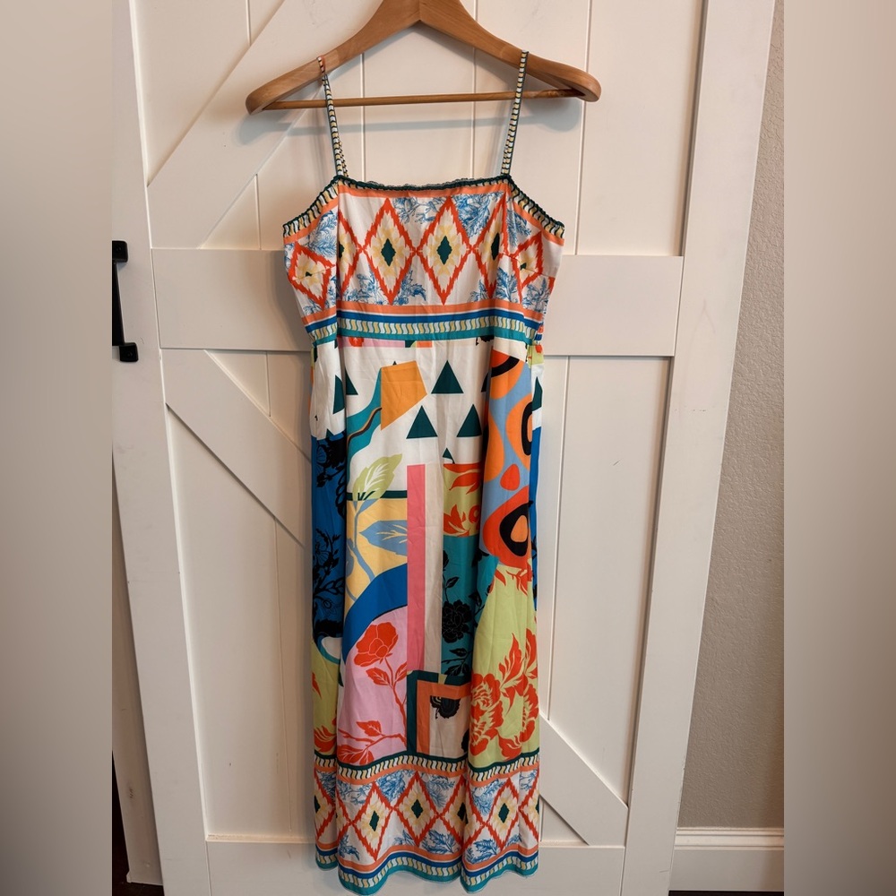 Colorful Geometric Print Women's Dress Emery Rose Large